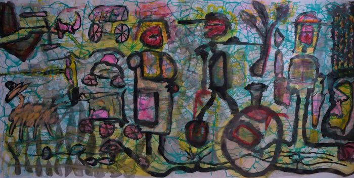 Hanguyentri-HNT006-Men and food I-180x335-AcrylicOnCanvas-2021